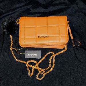 Tan or Sandstone Bebe Flap Crossbody Bag Purse Brand New with Tags Never Used